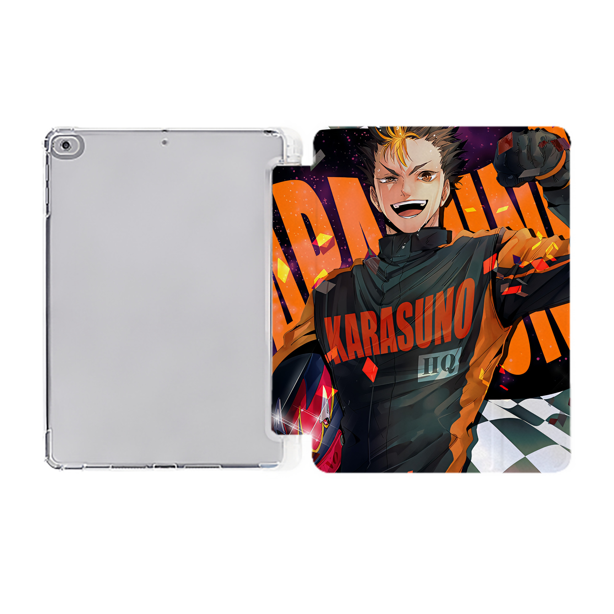 （画像用） ハイキュー!! Haikyu!! IPad ケース ペン収納付き 三つ折りスタンド PUレザー×シリコン 対応機種9.5/10.5/10.9インチ